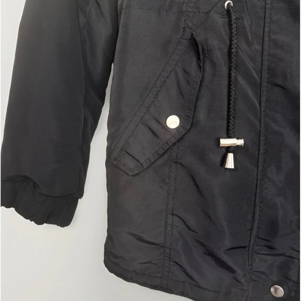 Ambiance Outerwear Parka Women S Black Long Sleeve Sherpa Lined Faux Fur Hood